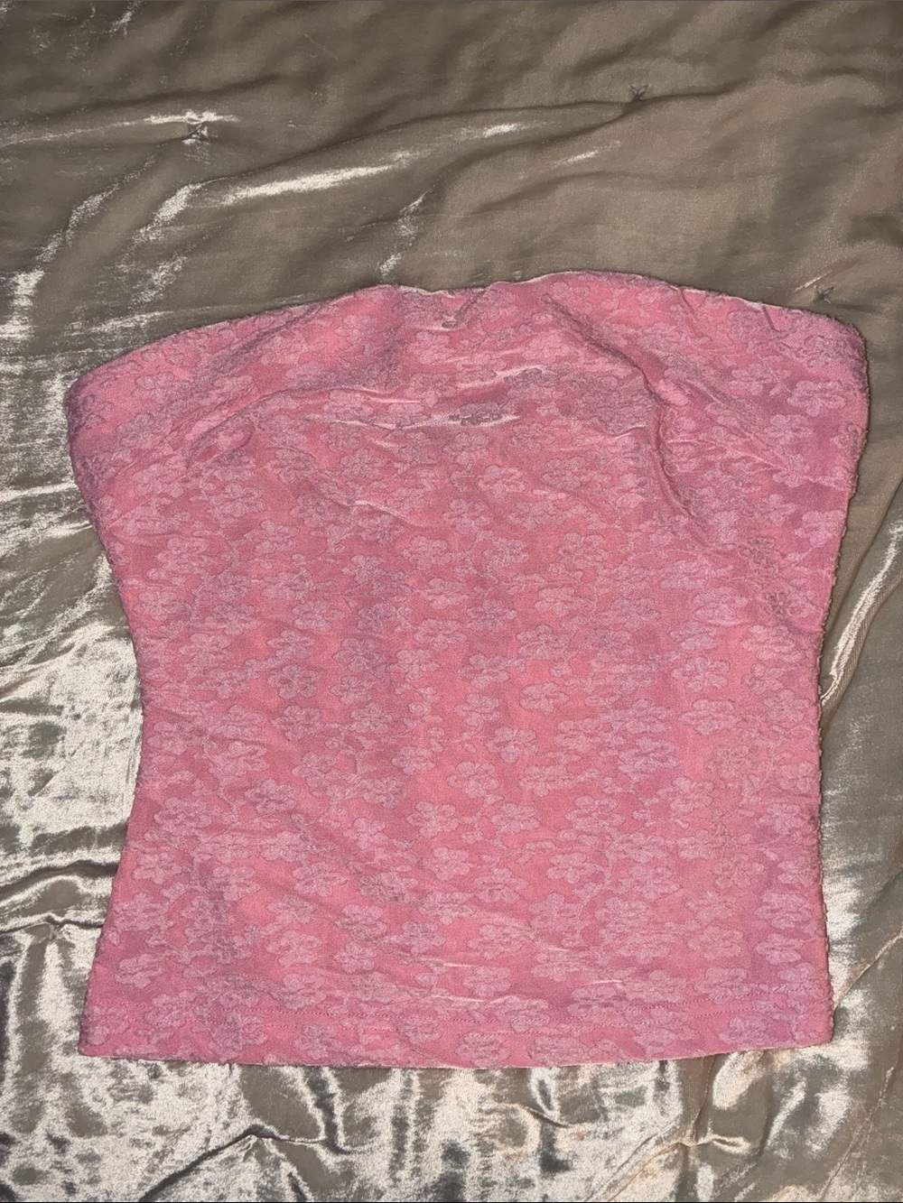 Princess Polly Strapless Pink Lace Tube Top